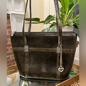 Brighton Olive Green Leather Shoulder Bag